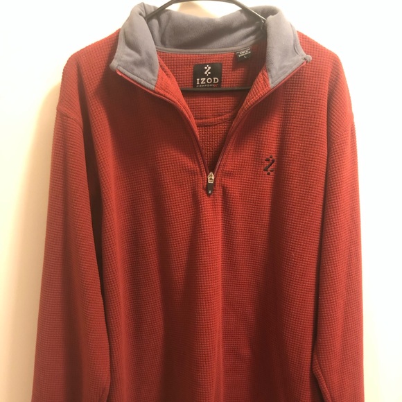 Izod, Large, Fire Orange 1/4 Zip Pullover - Picture 1 of 4